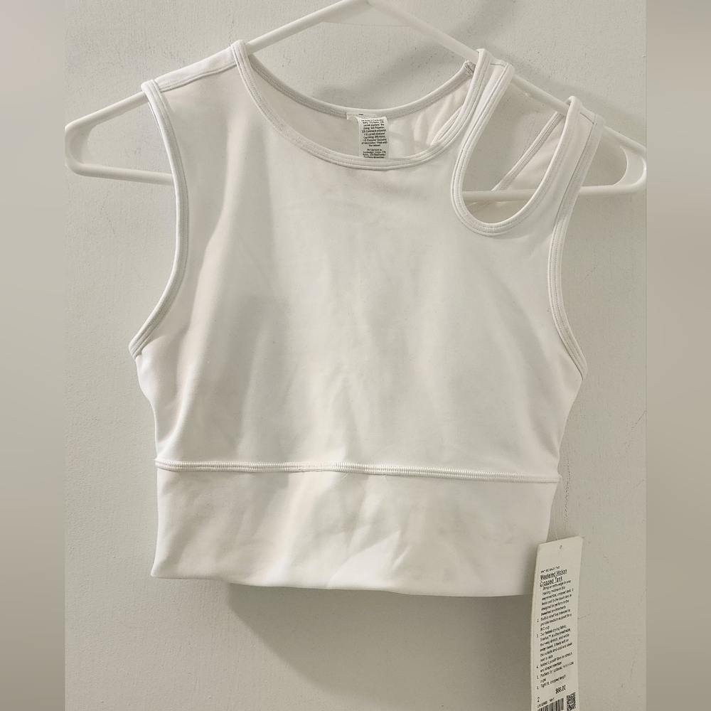 New Lululemon White Sleeveless Crop Top, Size 2.